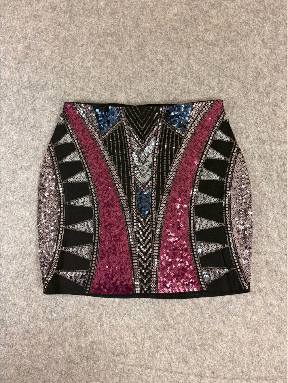 EXPRESS Mini Skirt Size XS With Silver And Purple Sequins NWT
